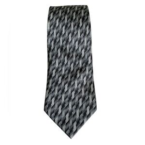 Sophisticated Black and Gray Striped Men's Tie